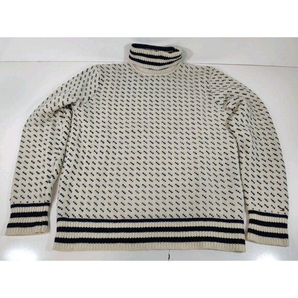 Tommy Hilfiger Wool Blend Turtle Neck Sweater Women's L Thick Heavy Winter - Picture 1 of 9